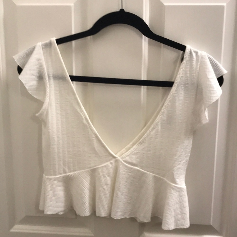 Zaful Plunging Neck Cropped Top